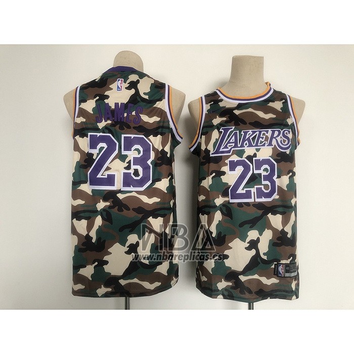 Camiseta Los Angeles Lakers Lebron James NO 23 Camuflaje